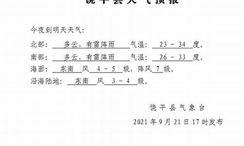 饶平天气预报文案_彼一时也,此一时也